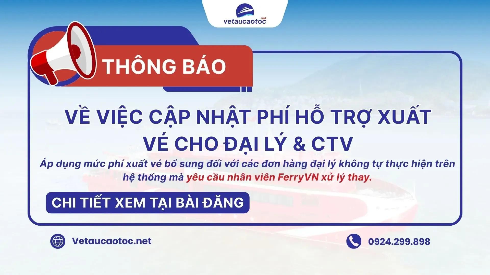 Thông báo: Cập nhật phí hỗ trợ xuất vé cho đại lý & CTV 2026