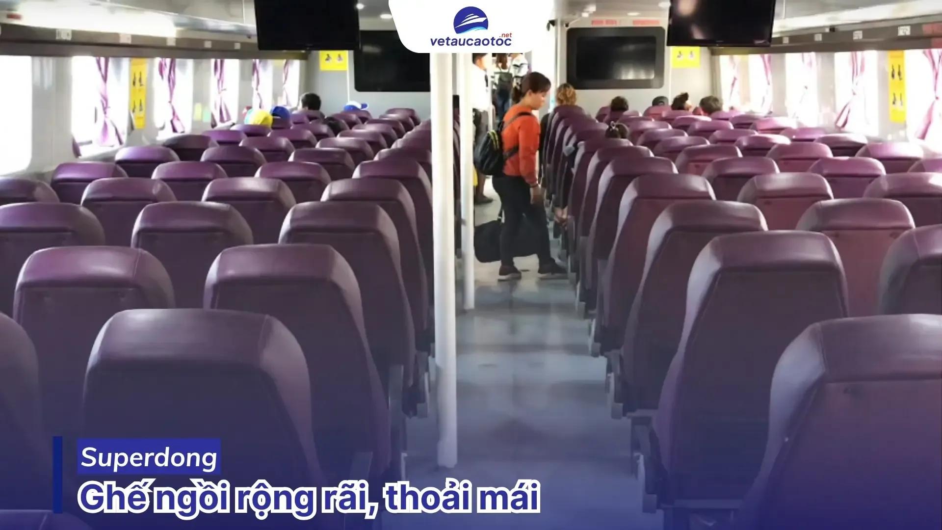 Ghế ngồi tàu Superdong Hà Tiên Phú Quốc rộng rãi