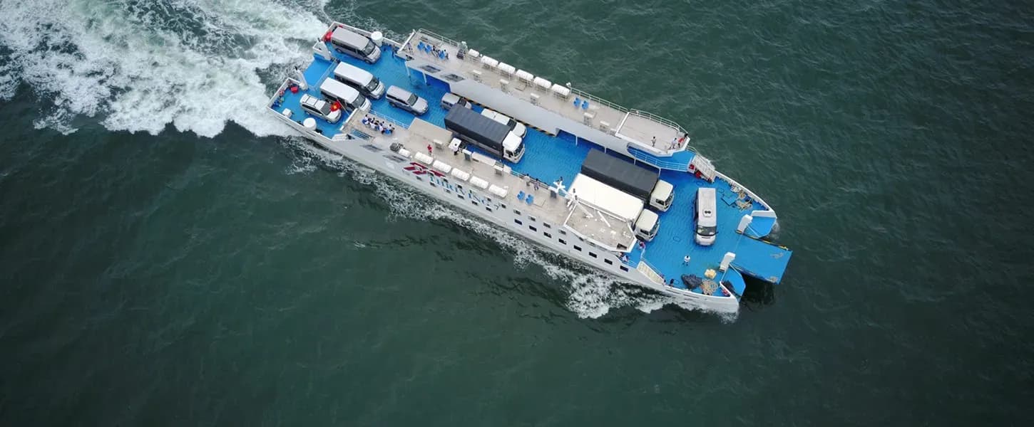 phà cao tốc Thạnh Thới nhìn từ trên cao