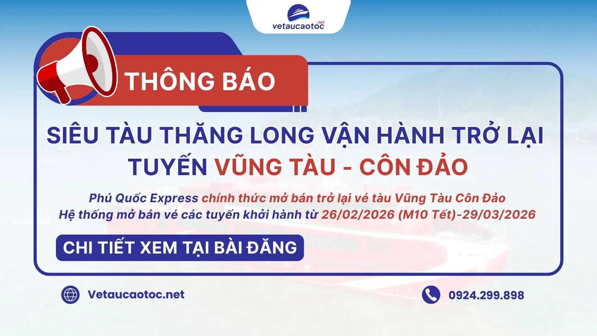 Siêu tàu Thăng Long vận hành trở lại tuyến Vũng Tàu – Côn Đảo