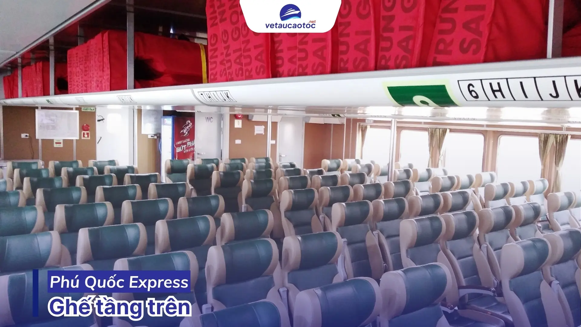 Ghế tầng trên tàu Phú Quốc Express đi Côn Đảo