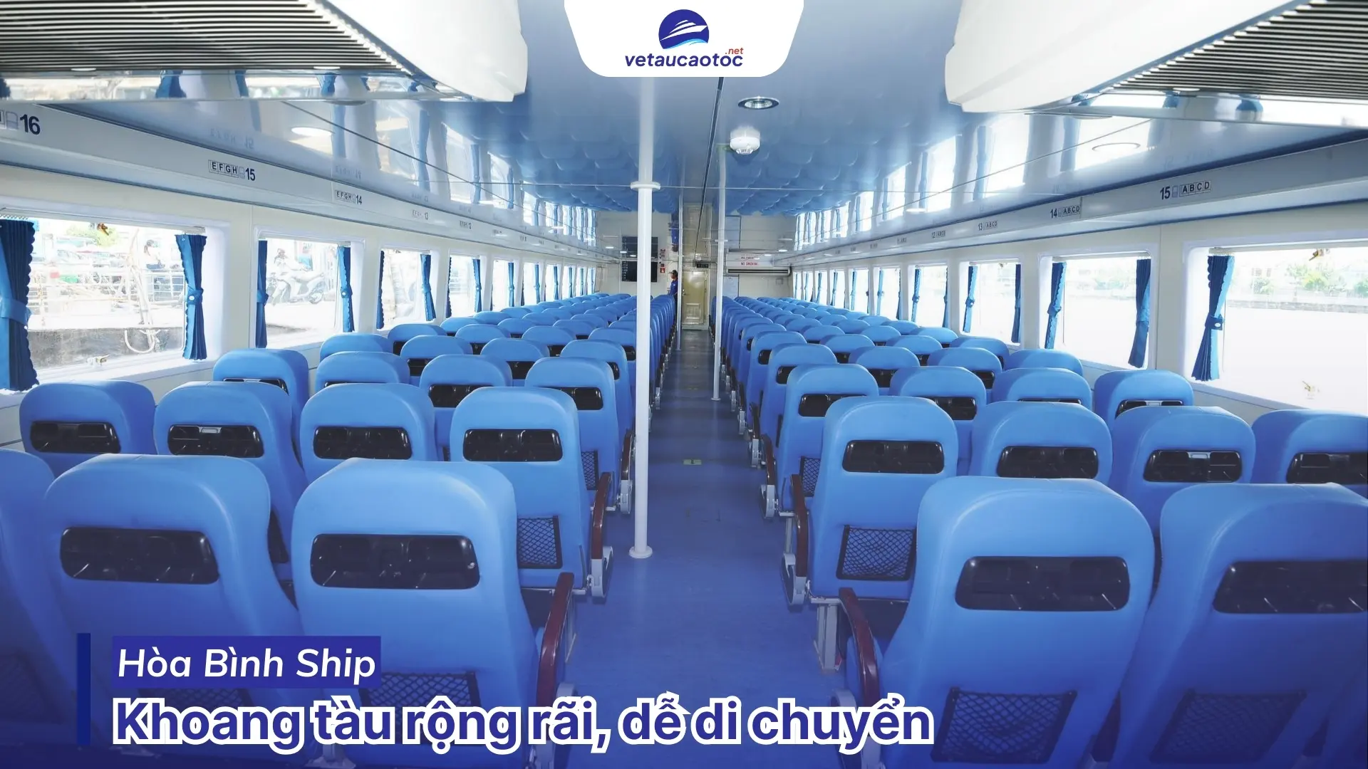 Khoang tàu rộng rãi dễ di chuyển