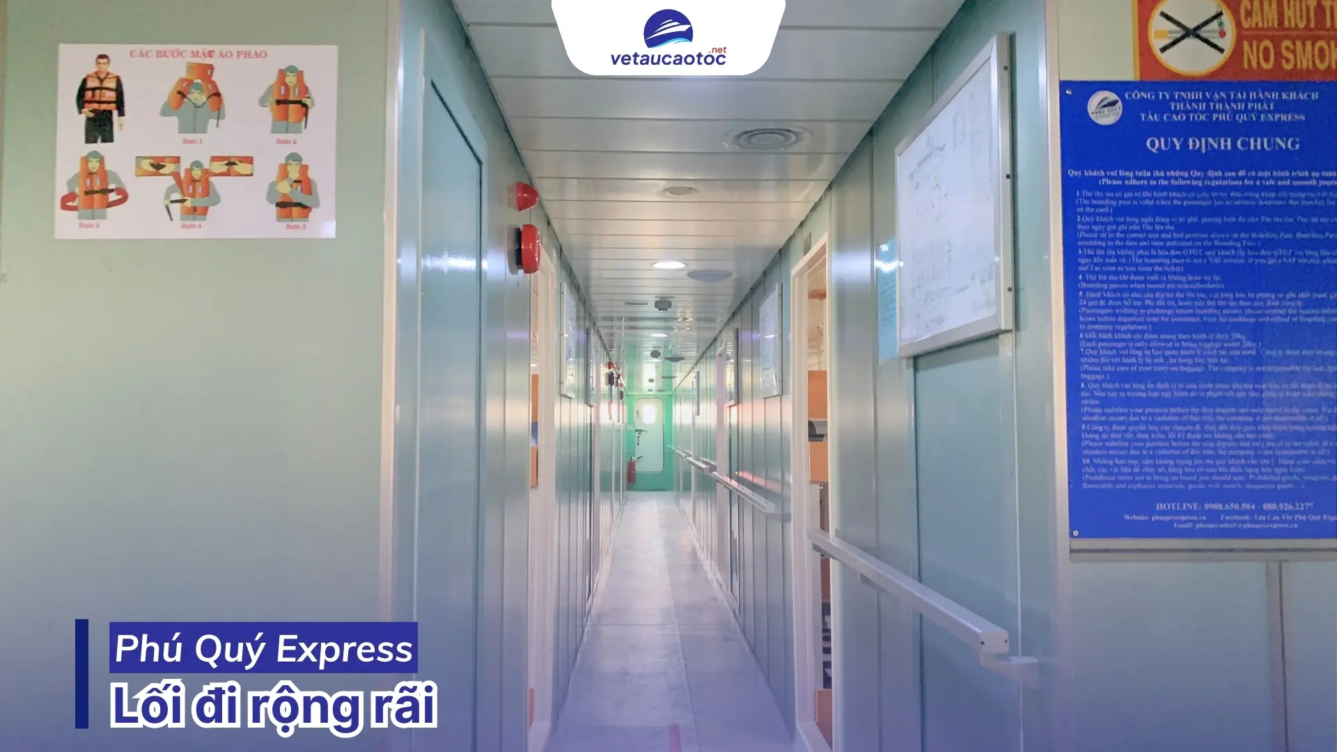 Lối đi tàu Phú Quý Express rộng rãi